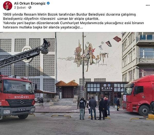 Belediye Başkanı Ercengiz, eserin rölyefinin rölevesinin çıkartıldığını paylaştı.