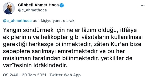 Cübbeli: ‘İzmir Marşı İle Yağmurun Durduğuna İnananlar, Tekbirle Yangının Söneceğine Neden İnanmıyor?’