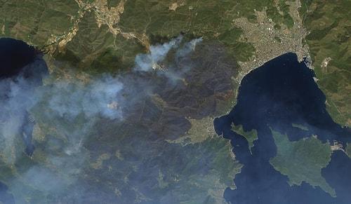 Marmaris ve Manavgat'ta Yanan Ormanlar Uzaydan Görüntülendi