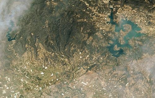 Marmaris ve Manavgat’taki Yangınlar Uzaydan Görüntülendi