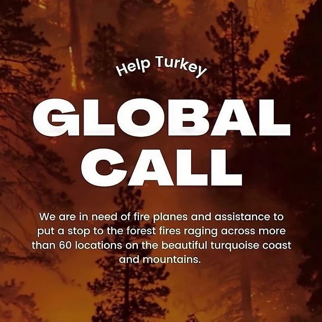 Global yardım çağrısıyla sesini duyurmaya çalışan başta ünlüler olmak üzere binlerce insanın tek isteği dünyadan yangın söndürme uçaklarının ve diğer desteklerin hızlı bir şekilde gönderilmesi.