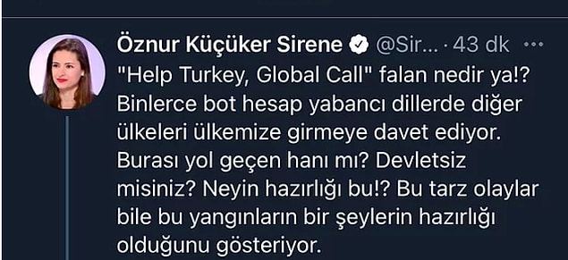 Bir an önce orman yangınlarının kontrol altına alınması ve daha fazla nefesimizin kesilmemesi için başlatılan bu global çağrıyı kimileri "işgal çağrısı" olarak yorumladı.