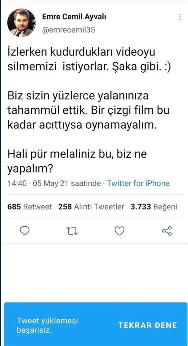 7. Hatta AKP medya başkan yardımcısının "silmeme" tweeti'de silindi