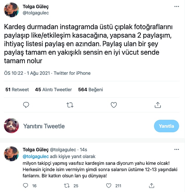 İşte Tolga Güleç de dün aynı konudan üstü kapalı gönderme yaparak isyan etti.