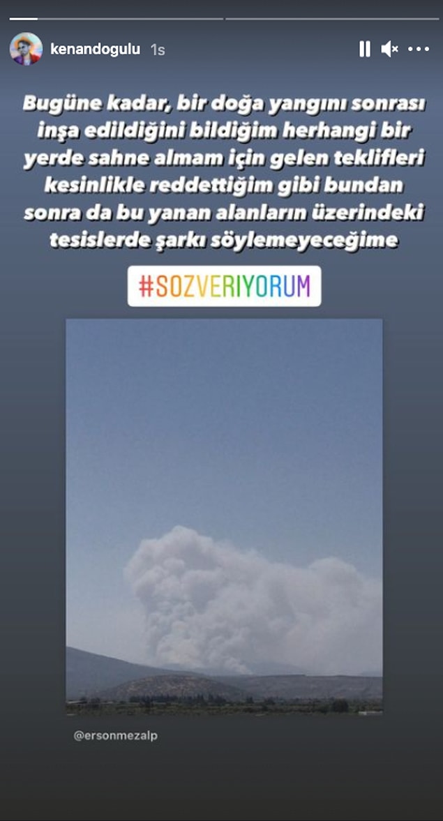 Kenan Doğulu ise yanmış bir bölgede inşaa edilen yerlerden gelen sahne tekliflerini hep reddettiğini ve bundan sonra da reddedeceğini açıkladı.