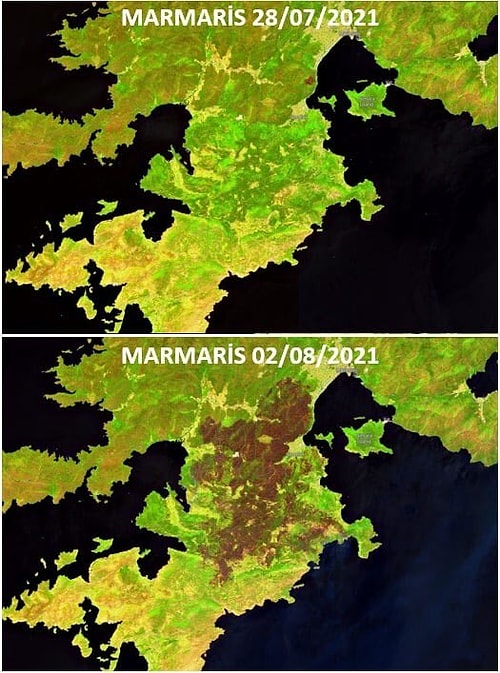 547 BİN DEKAR! 2 Ağustos’a Dek Yanan Alanlar Uydu Üzerinden Tespit Edildi