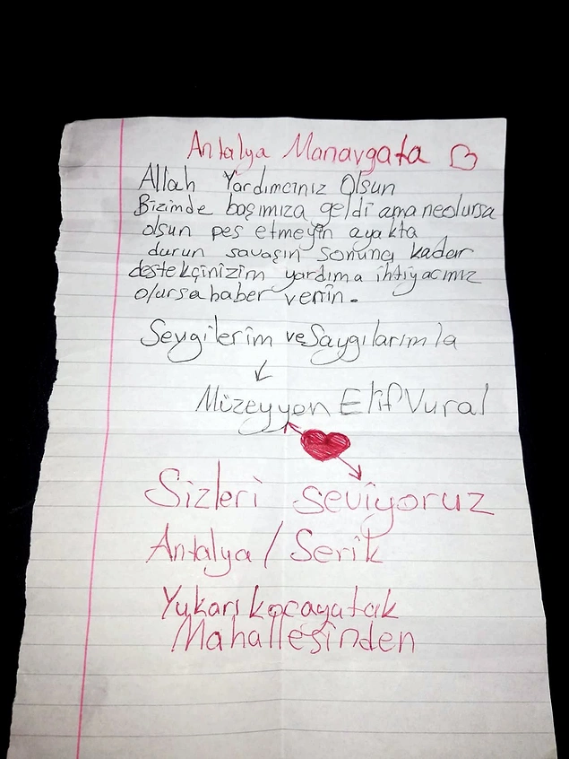 Acılarını Paylaşan Koca Yürekli Çocukların Manavgat Belediyesi'ne Gönderdiği Mektuplar Gözlerinizi Yaşartacak!