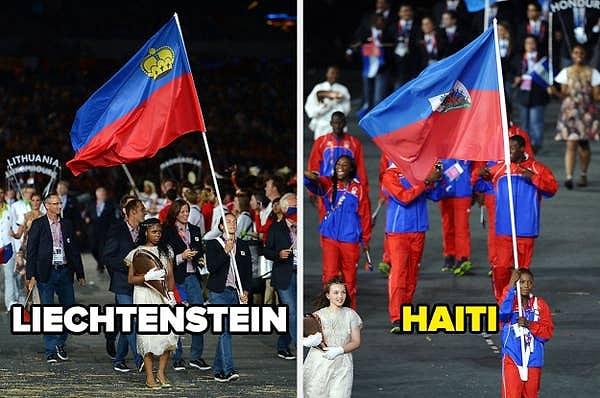 14. İki ülke, 1936 yılında aynı bayrağa sahip olduğunu fark etti. Lihtenştayn ve Haiti'nin bayraklarının üzerinde şu an olan armalar yoktu.