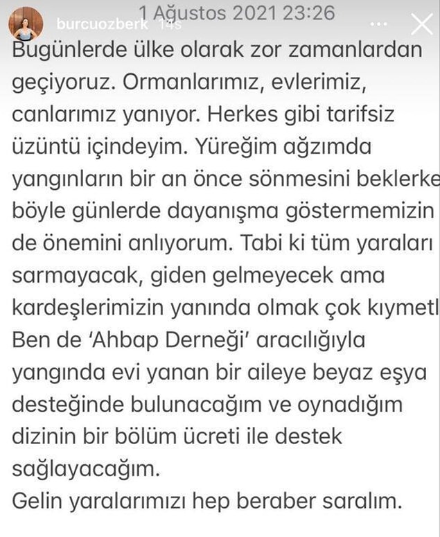 16. Burcu Özberk, Ahbap Derneği'ne beyaz eşya ve maddi destekte bulundu.