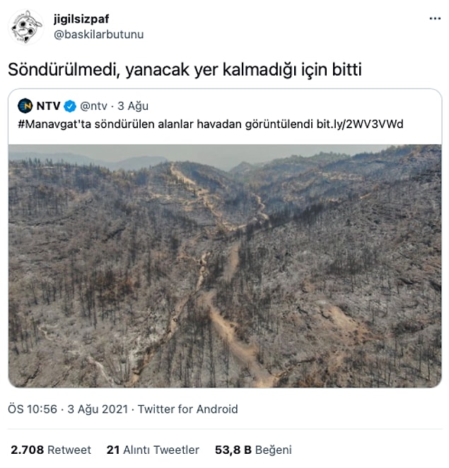 6. Kendi kendine "söndürüldü".