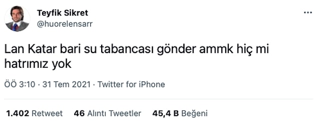 16. Bak bizden çok siz tatil yapıyorsunuz oralarda...