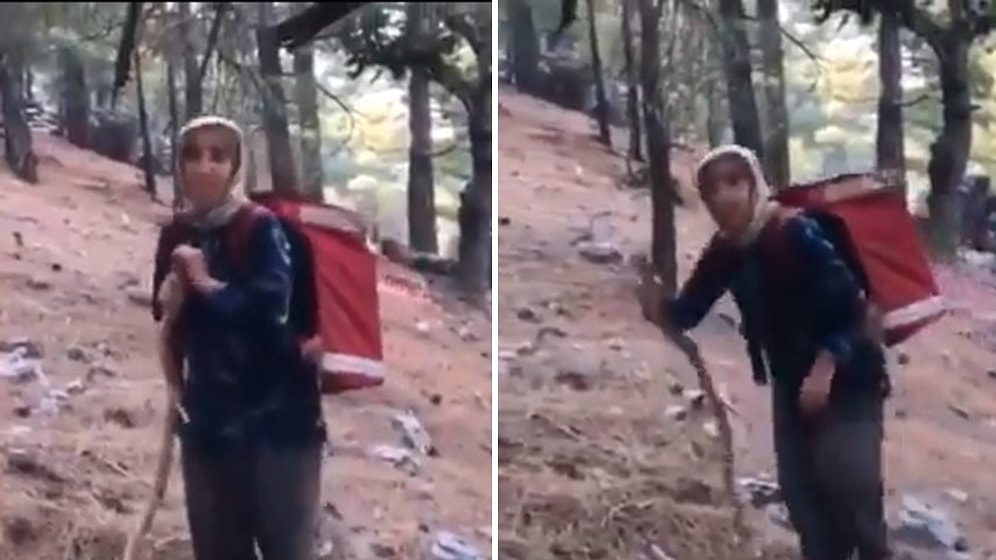 Sırtında Çantayla Ormanın İçinden Yangını Söndürmeye Çalışan Ekiplere Erzak Taşıyan Teyze 👏