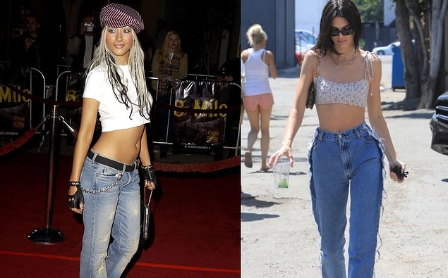 11. Son yıllarda crop top modasının geri döndüğünü zaten fark etmişsinizdir. Hepimiz için günlük kombinlerin tamamlayıcısı olan crop toplar da 20 sene öncesinde revaçtaydı.