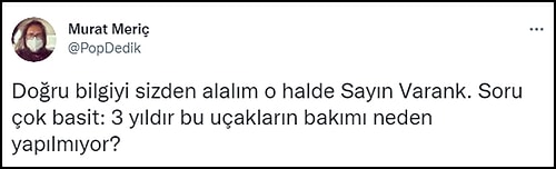 Toplumsal Medya, 'THK Uçakları 3 Yıldır Bakımsız' Diyen Bakan Varank'a Sordu: 'Neden Bakım Yapmadınız?'