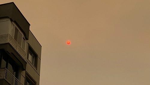 İzmir Güne Kırmızı Güneşle Uyandı! İşte Gökyüzünün Renginin Nedeni