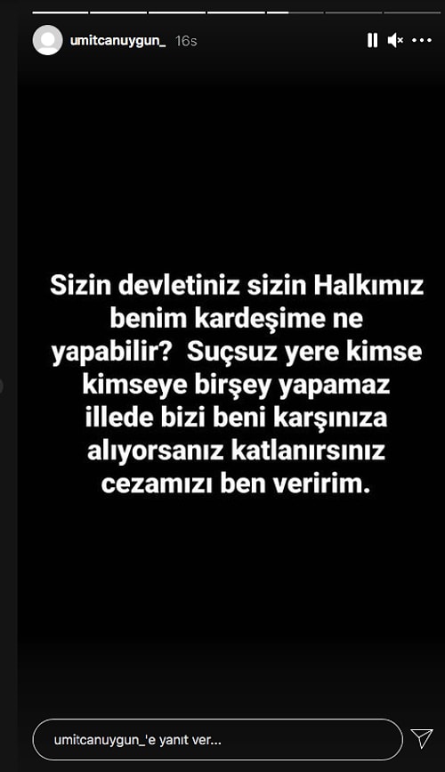 Ümitcan Uygun'un Ağabeyinin Instagram'dan Devlet Dahil Herkesi Tehdit Ettiği Argüman Edilen Bildirileri