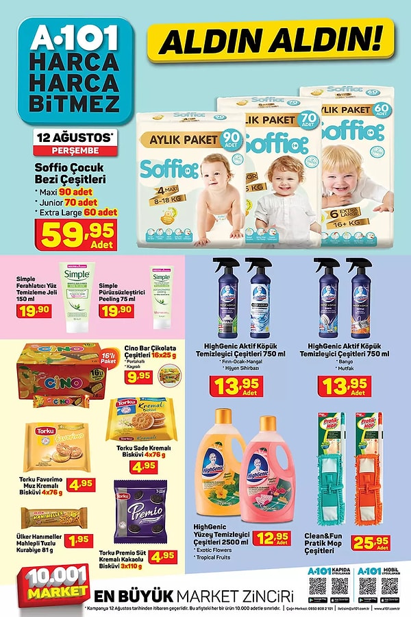 Sofia bebek bezi çeşitleri 59,95 TL. Ürün miktarı boyutuna göre değişiyor.