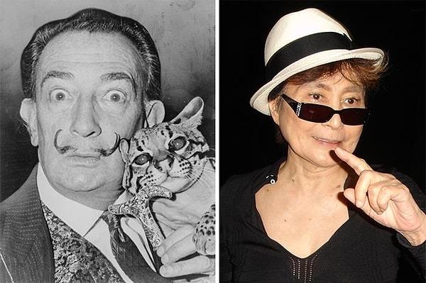 13. Salvador Dali, Yoko Ono'yu tek bir ot parçasına 10.000 dolar vermeye ikna etti. Ono, Dali'nin tek bir bıyığı için bu miktarı ödemeyi teklif etmişti.