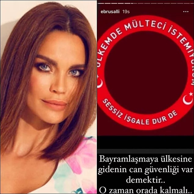 7. Ebru Şallı da Arzu Sabancı gibi 'Sessiz işgale dur de' paylaşımı yaptı.