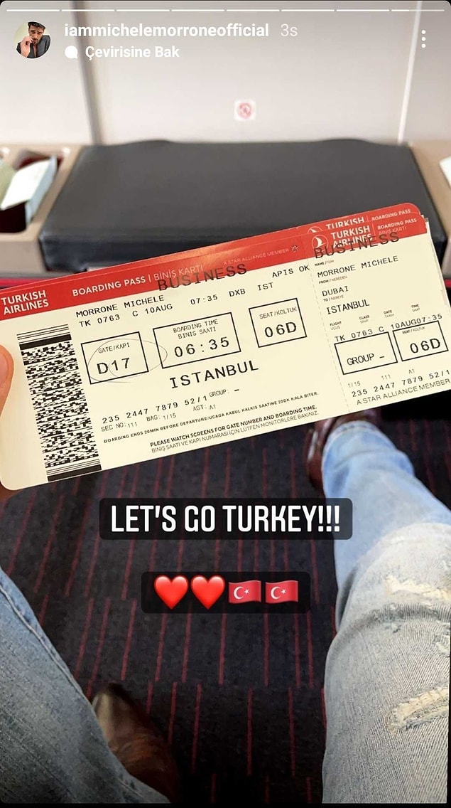 Ünlü oyuncu dün attığı bir hikaye ile takipçilerine Türkiye'ye geldiğini duyurdu.