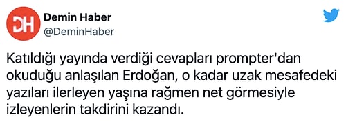 Cumhurbaşkanı Erdoğan Canlı Yayında 'Sorulara' Karşılık Verirken Prompter Kullandı...