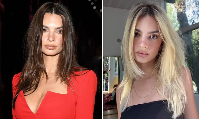 4. Emily Ratajkowski'nin sarı saçları bir proje içindi ve geçiciydi.