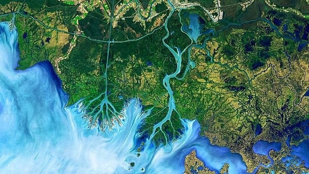 1. Louisiana'daki Atchafalaya Deltası, 1 Aralık 2016