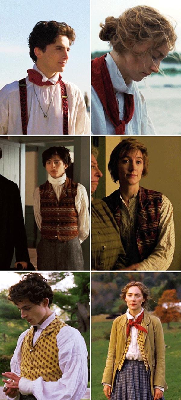 6. 'Little Women' filminde Laurie ve Jo'nun kıyafetlerini değiş tokuş ettiğini görebilirsiniz.