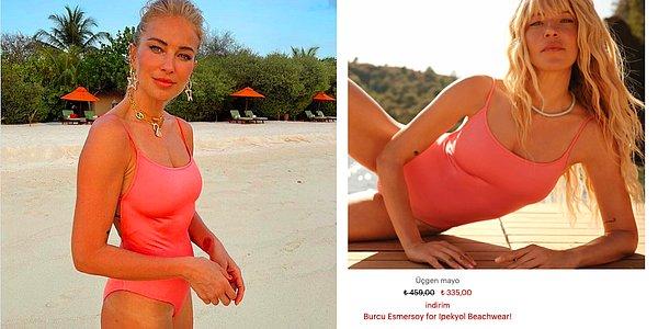 Burcu Esmersoy'un 'İpekyol' markasına ait bikinisinin fiyatı ise indirimsiz 500 TL.