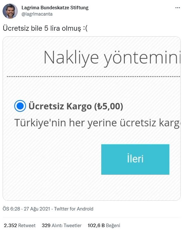 2. Dolara vurunca bedava oluyor tabii.