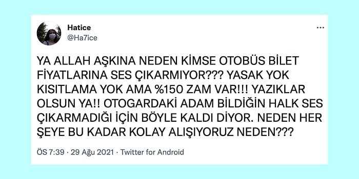 Feriha'nın Ailesinden İki Katına Çıkan Otobüs Fiyatlarına Twitter'da Son 24 Saatin Viral Olan İçerikleri