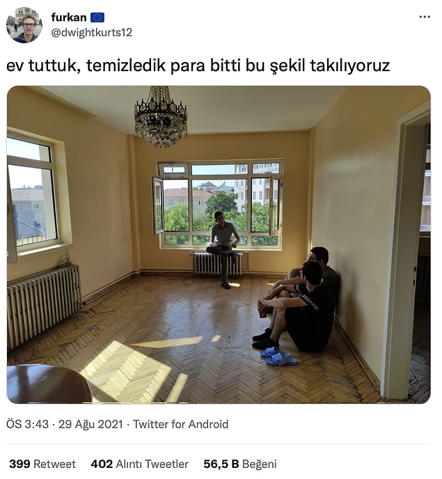 9. İyi, en azından ev tutulabilmiş.