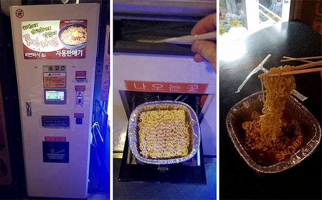 24. Güney Kore'de her sokakta bulabileceğiniz ramen otomatları.