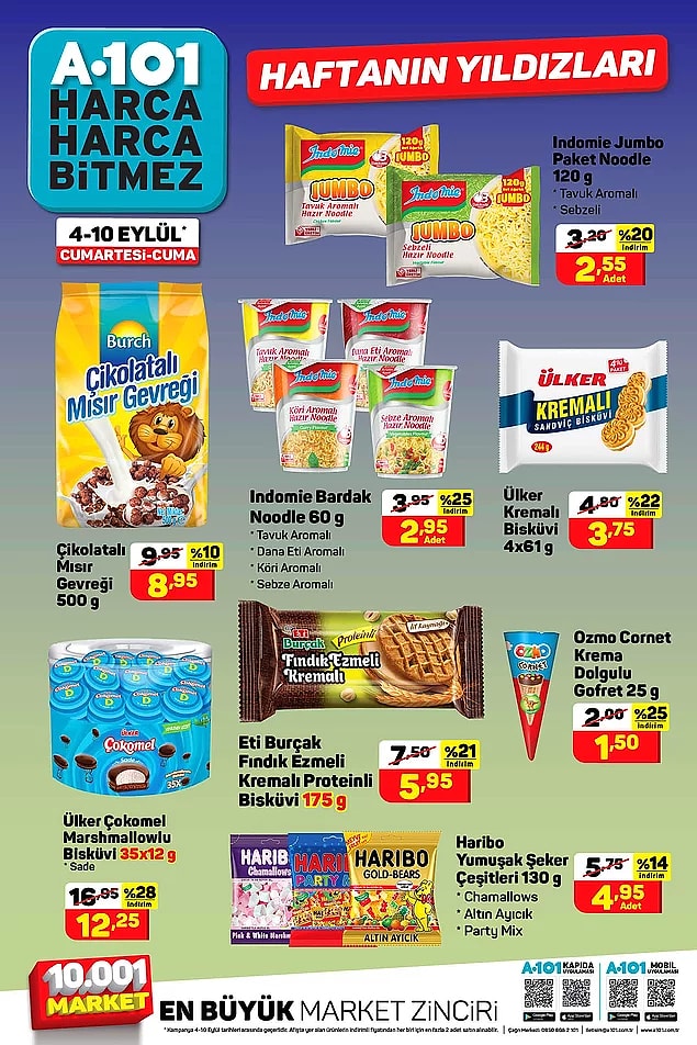 İndomie Noodle çeşitlerinde indirimler olacak.