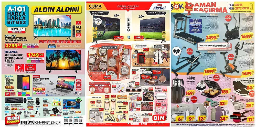 İndirim Günleri Başlıyor: 6 - 12 Eylül Haftasında A101, BİM ve ŞOK Aktüel Ürünler Listesinde Neler Var?