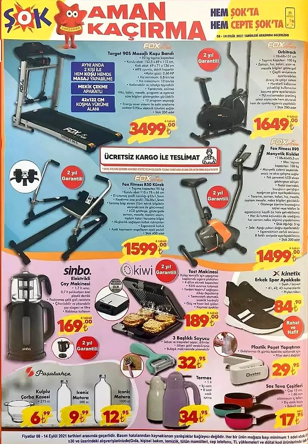 ŞOK'ta bu hafta spor aletleri satışta olacak.