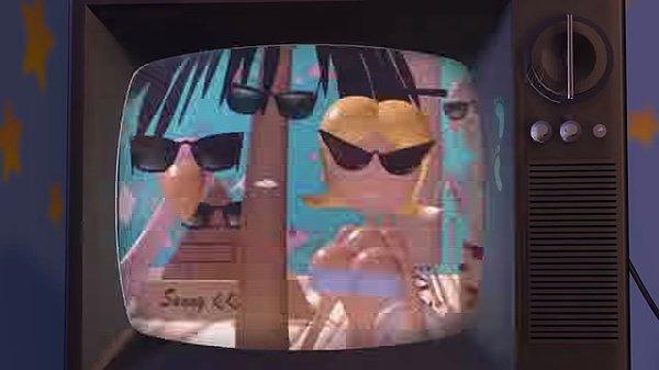 3. Toy Story (1999) filminde Hamm kanalları değiştirirken Pixar'a ait eski reklam ve animasyonları görebiliriz.