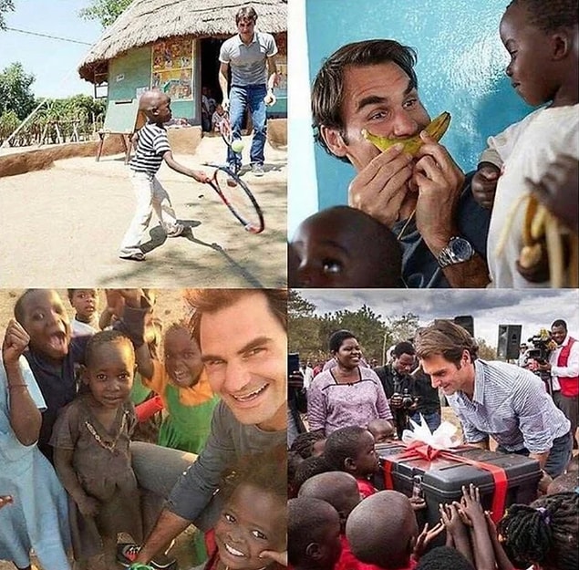 8. Roger Federer, Malawi'de 81 okul açmak için 13.5 milyon dolar harcadı. Çocuklarla geçirdiği güzel anlar görmeye değer: