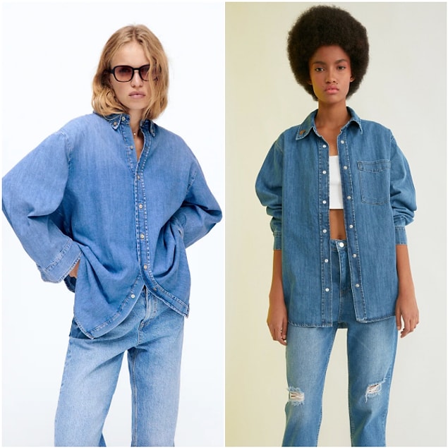 8. Zara'daki denim gömleğe 300 TL vermek yerine, Trendyolmilla'dan indirimli 112 TL'ye alabilirsiniz...