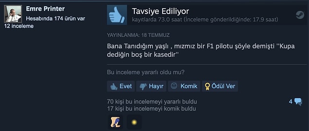 12. Kupa dediğin boş bir kasedir.
