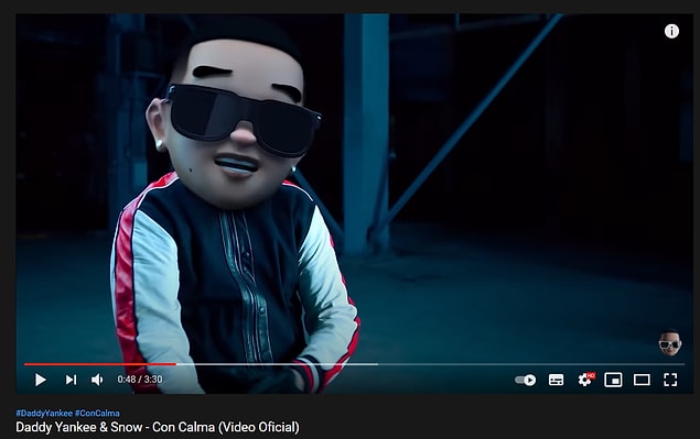 Tabii ki doğru! Bu Daddy Yankee'nin Con Calma klibinden bir kareydi!