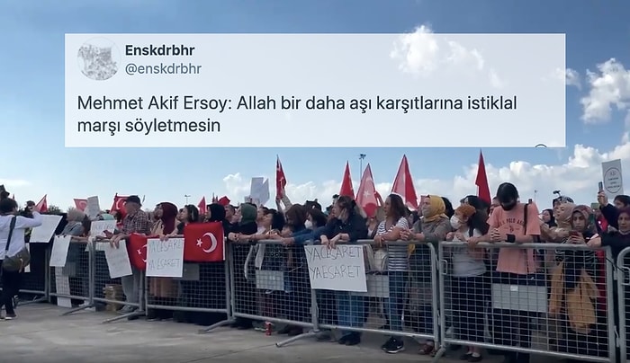 Aşı Karşıtlarının İstiklal Marşını Bir Garip Okuması Sosyal Medyanın Gündeminde