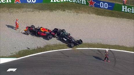 Halo Sayesinde Kurtuldu: İtalya GP'de Max Verstappen'in Aracı, Hamilton'ın Üstüne Çıktı...