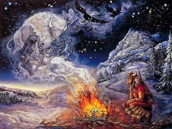 Şaman uygulamalarında dünyada gökyüzü, yeryüzü ve yeraltı olmak üzere üç kozmos düzeyi olduğu düşünülür. Ayrıca Kuzey Asya halklarında insanların 3-7 canı olduğuna inanılır.