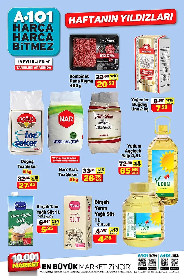 Yine 5 kg toz şeker çeşitlerinde indirimler var. Marka mağazaya göre değişiklik gösterecek.