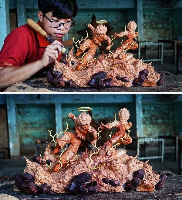 15. Гоку против Вегеты - Из дерева