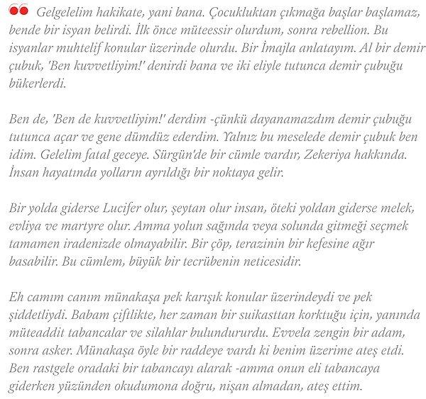 Halikarnas Balıkçısı, sonraları Azra Erhat'a yazdığı mektupta o geceyi şöyle anlatır: