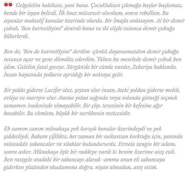 Halikarnas Balıkçısı, sonraları Azra Erhat'a yazdığı mektupta o geceyi şöyle anlatır: