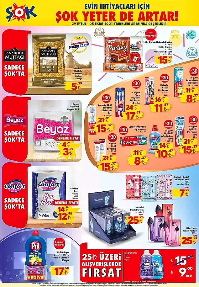 25 TL ve üzeri alışverişlerinizde 1,8 litrelik Fax Sıvı Sabun 9 TL.