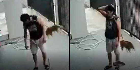 Kolunun Altındaki Süpürgeyi Etrafında Arayan Adamın Çaresiz Anlarını İzlerken Kendinizi Göreceksiniz